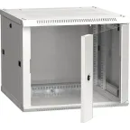 Шкаф настенный 19' LINEA W 9U 600x600мм стеклянная дверь RAL7035