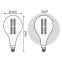 Лампа светодиодная LED Vintage Filament Straight PS160 6W E27 290*160mm Gray 330lm 4000K 1/6 | 179802205 | Gauss
