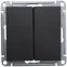 W59 Переключатель двухклавишный, 10АХ, механизм, черный бархат