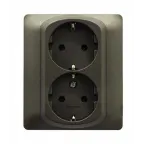 Galea Life Розетка с заземлением 2х2К+З темная бронза