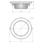 Светильник даунлайт светодиодный SDL-10-90-30K-W30 встраиваемый круглый 30Вт 3000K 2700Лм 190х190х57