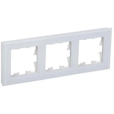 BRITE Рамка 3 поста РУ-3-2-БрБ стекло белый
