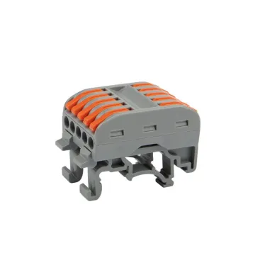 Клемма СМК 222-425D проходная 5-полюсная, с креплением на DIN-рейку (0,08-4 кв мм), серая (4 шт./уп.), REXANT