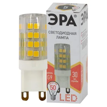 Лампы СВЕТОДИОДНЫЕ СТАНДАРТ LED JCD-5W-CER-827-G9 (диод, капсула, 5Вт, тепл, G9)