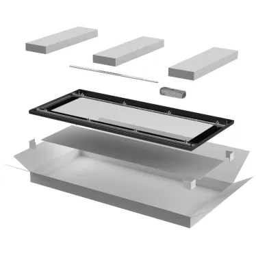 Дверь стеклянная 600мм шкафа 47U LINEA N чер.