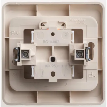 ЭТЮД Переключатель одноклавишный скрытый с индикацией бежевый