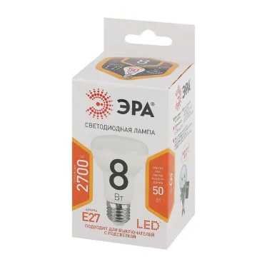 Лампа светодиодная LED 8 Вт 640Лм 2700К рефлектор теплый E27 170-265В LED R63-8W-827-E27 Standart