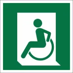 Знак безопасности BL-1515.E60-01"Выход для МГН здесь (левосторонний)" | a18490 | Белый свет