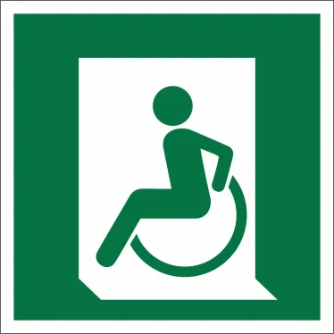 Знак безопасности BL-1515.E60-01"Выход для МГН здесь (левосторонний)" | a18490 | Белый свет