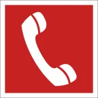 Пиктограмма (Наклейка) NPU-1818.F05 Телефон для использования при пожаре для PILOT  | a11101 | Белый свет