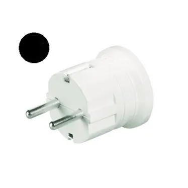 Вилка кабельная бытовая с центральным вводом кабеля черная 16А IP20 2P+E 230В