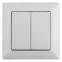 Выключатель Intro Solo 4-104-01 двухклавишный 10А-250В, IP20, СУ, белый