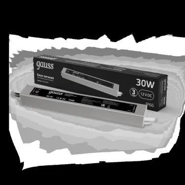 Блок питания для светодиодной ленты 30 Вт AC 100-264В Uвых 12В IP67 200х30х20мм Black Gauss