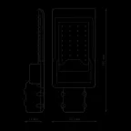 Светильник уличный консольный ДКУ 30 Вт 3000 лм 3000К AC 220В IP65 316х130х57мм широкая КСС Ш Avenue Gauss