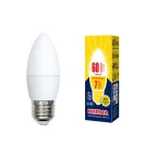 Лампа светодиодная LED-C37-7W/WW/E27/FR/NR Форма свеча, матовая. Norma. Теплый (3000K).