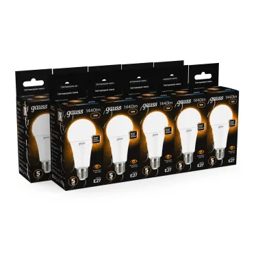 Лампа светодиодная Black LED A60 16W E27 1420m 3000K | 102502116 | Gauss