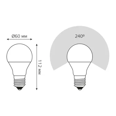 Лампа светодиодная LED 11Вт E27 220В 4100К A60, диммируемая | 102502211-D | Gauss