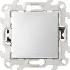 Переключатель (проходной) с подсветкой 10AX 250В~ с системой Push@Go цвета алюминий S24 Harmonie