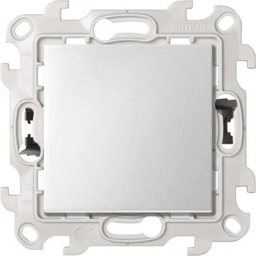 Переключатель (проходной) с подсветкой 10AX 250В~ с системой Push@Go цвета алюминий S24 Harmonie