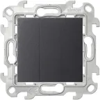 Выключатель трехклавишный, графит