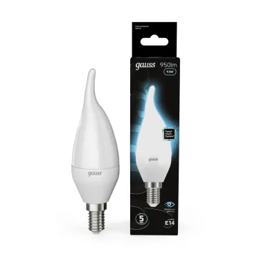 Лампа светодиодная Black LED Свеча на ветру E14 9.5W 950lm 4100K | 104101210 | Gauss