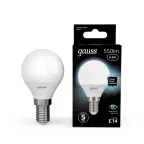 Лампа светодиодная LED 6,5Вт E14 220В 4100К шар | 105101207 | Gauss