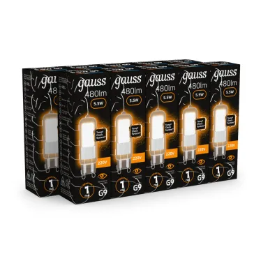 Лампа светодиодная Black LED G9 AC220-240V 5.5W 480lm 3000K Glass | 107809105 | Gauss