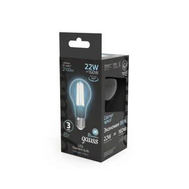Лампа светодиодная Filament А70 22W 2100lm 4100К Е27 LED 1/10/40 | 102902222 | Gauss