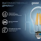 Лампа светодиодная Filament А70 22W 2100lm 4100К Е27 LED 1/10/40 | 102902222 | Gauss