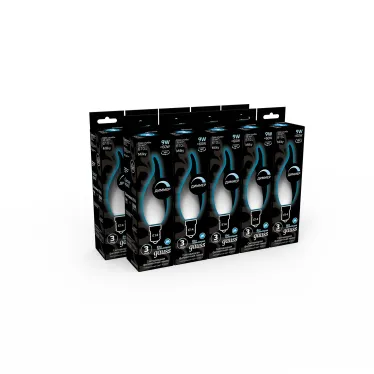 Лампа светодиодная Filament Свеча на ветру 9W 610lm 4100К Е14 milky диммируемая LED 1/10/50 | 104201209-D | Gauss