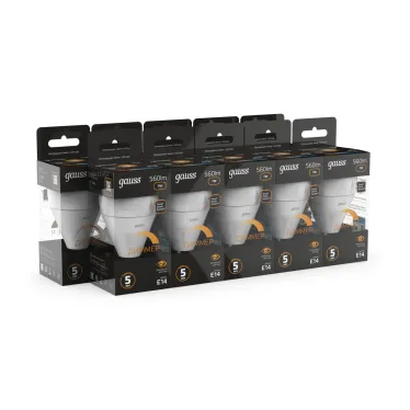 Лампа светодиодная LED 7Вт E14 220В 3000К шар, диммируемая | 105101107-D | Gauss