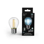 Лампа светодиодная LED 5Вт E27 220В 4100К шар | 105802205 | Gauss