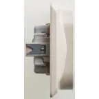 ЭТЮД Розетка двойная скрытая с заземлением со шторками бежевая