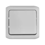 Quteo Переключатель одноклавишный наружный IP44 серый 10А