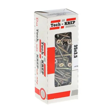 Шуруп универсальный 3,5х35 потайная головка, остроконечный, желтопассивированный (200шт) - коробка