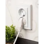 Розетка Минск 2-местная СП с заземлением 16А белая защитные шторки