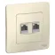 BLANCA скрытой установки розетка двойная компьютерная RJ45, молочный