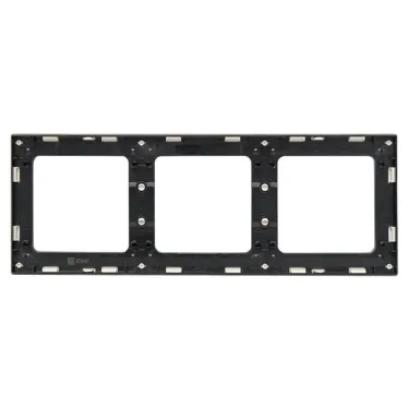 Стокгольм Рамка 3-местная белая с линией цвета черный