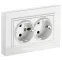 BRITE Розетка 2-местная с заземлением с защитными шторками 16А в сборе РСш12-3-БрБ белый