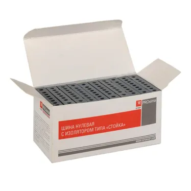 Шина фаза L (6х9мм) 8 отверстий латунь серый изолированный корпус на DIN-рейку PROxima