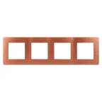 Рамка для розеток и выключателей Серия 12 12-5104-14 на 4 поста, Сатин, медь