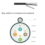                  Витая пара U/UTP кат 5E 4х2х24AWG solid PVC 100м серый
               