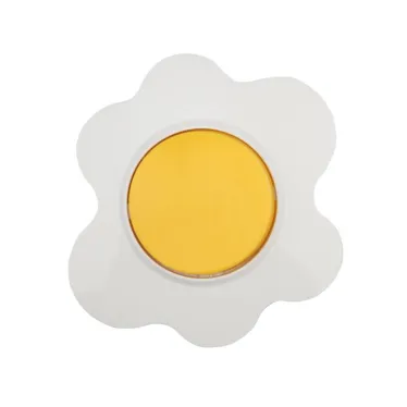 Выключатель одноклавишный KRANZ HAPPY Яичница скрытой установки, желтый/белый