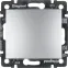 Выключатель одноклавишный, в рамку, алюминий