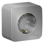 BLANCA розетка наружная с заземлением со шторками с изолирующей пластиной, 16А, 250В, алюминий