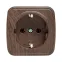 Розетка 1-местная ОП Минск 16А с заземлением темное дерево