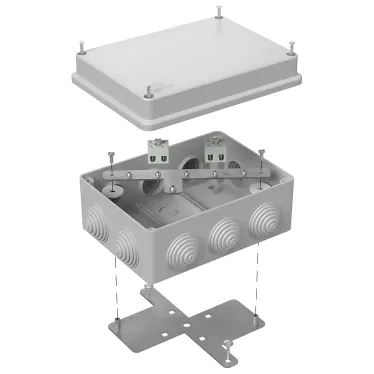 Коробка огнестойкая для кабель-канала 40-0450-FR2.5-4 Е15-Е120 RAL9005 75х75х30 (87 шт/кор)