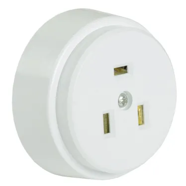 Розетка наружная разборная для плиты с заземлением 32А белая РПпл10-01-Ст