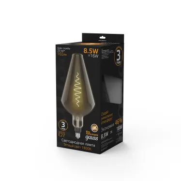Лампа светодиодная LED Filament Vase E27 8.5W Gray 165lm 1800K 1/2 | 180802005 | Gauss