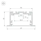 Профиль S2-LINIA69-F-2500 SEAMLESS ANOD (ARL, Алюминий)